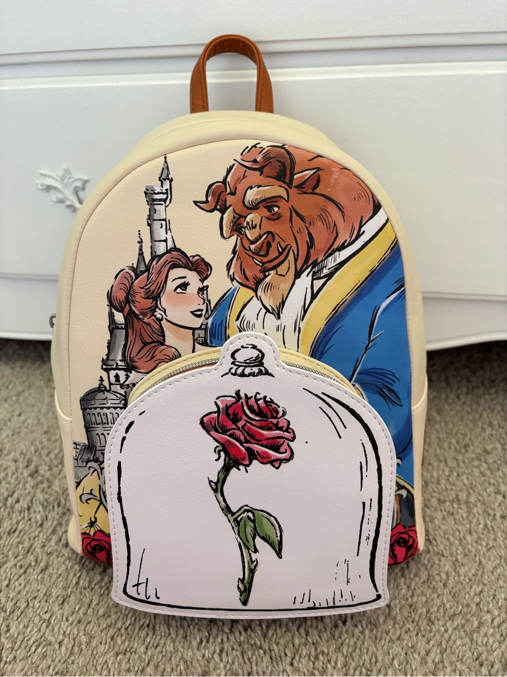 Loungefly Beauty and the Beast Backpack and matching wallet - Picture 2 of 10